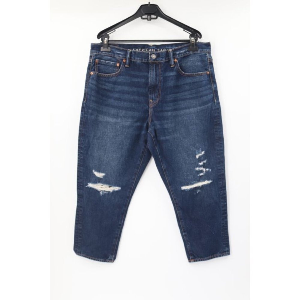 american eagle women’s 36 36x24 cropped loose destroyed distressed cotton jeans